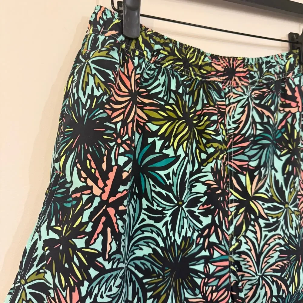 Saxx Go Coastal 2N1 Volley Swim Trunks Mens L Tropical Palm Print Lined